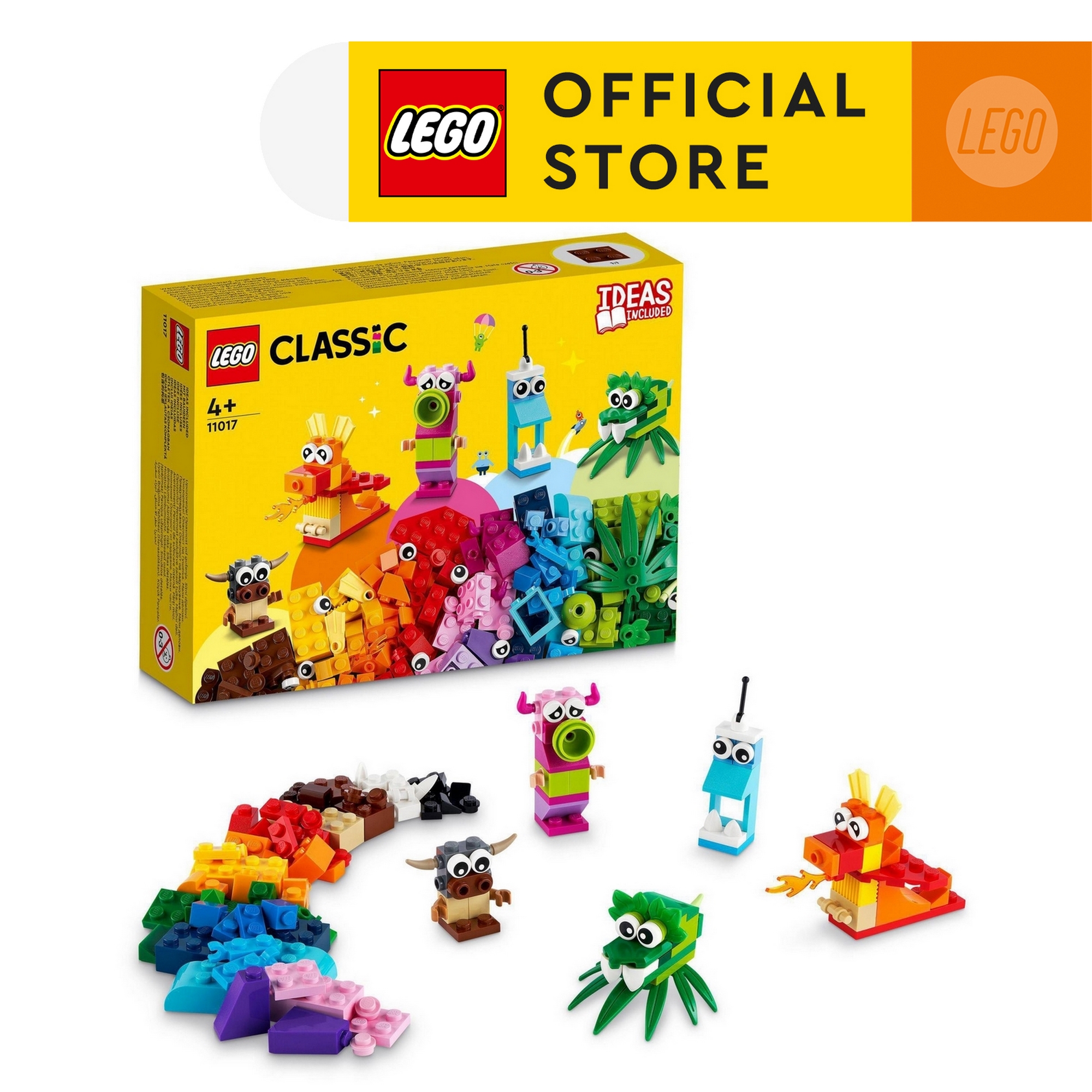 LEGO Classic 11017 Hộp gạch Classic chủ đề quái vật sáng tạo (140 chi tiết)