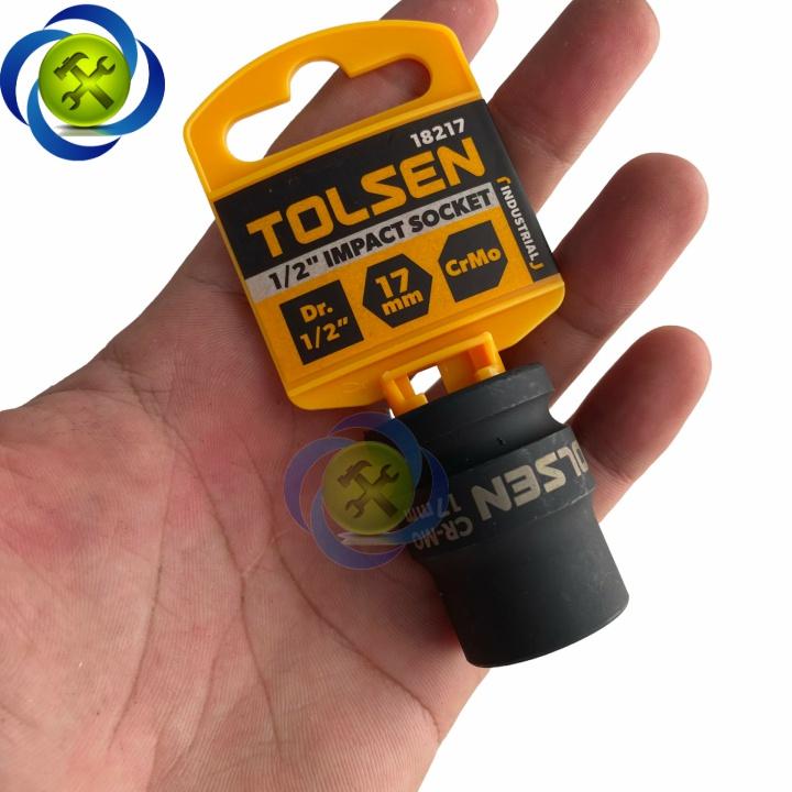 Tuýp 17mm 1/2 đen ngắn Tolsen 18217 loại 6 cạnh thép CR-MO
