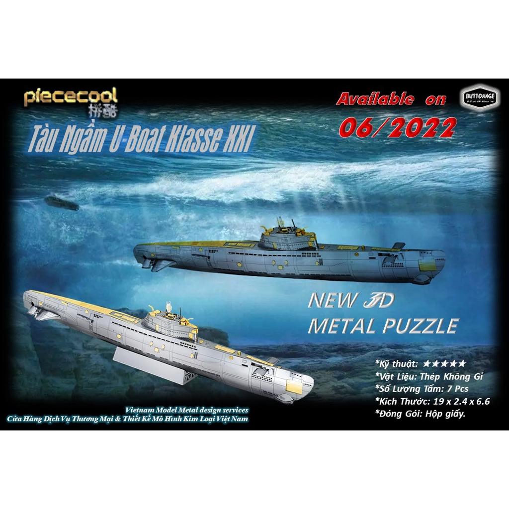 Mô Hình Lắp Ráp 3d Tàu Ngầm U-Boat Klasse XXI - Đức