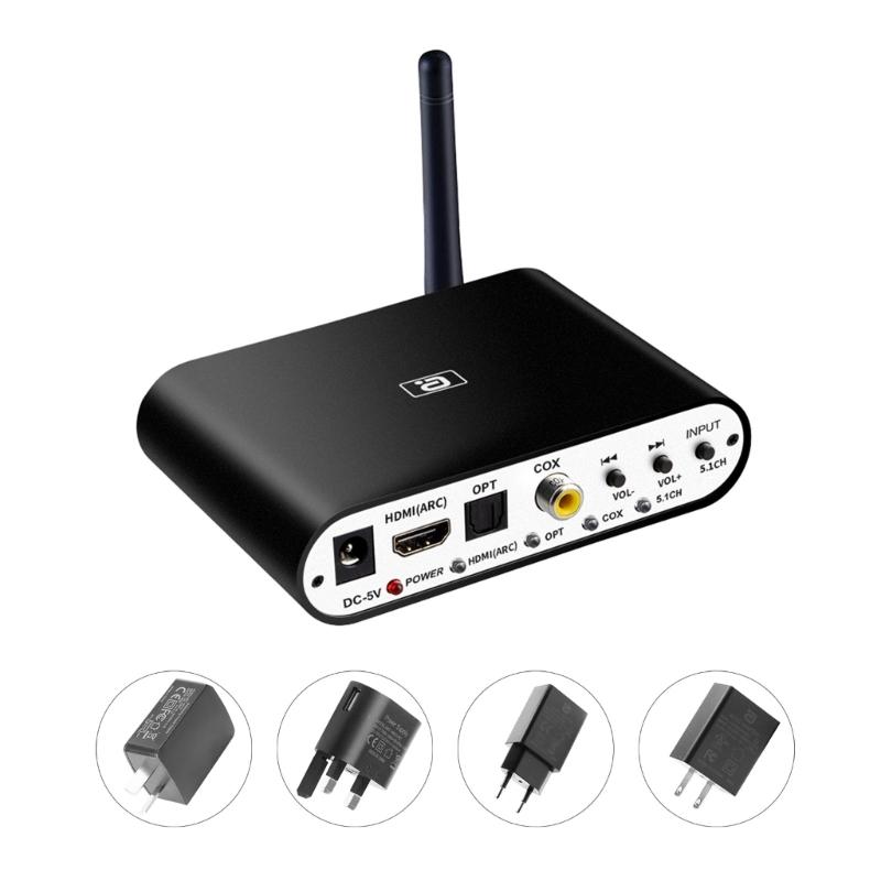 Bộ giải mã âm thanh 5.1 Bộ thu tương thích Bluetooth cho máy tính xách tay/Tai nghe Bộ chuyển đổi âm thanh DTS AC3 cho TV/Bộ khuếch đại/Loa