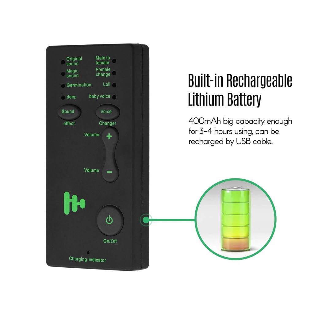 SOAIY Bộ Chuyển Đổi 7 Giọng Nói Nam, Nữ, Trẻ Em M1 Dành Cho Điện Thoại, Máy Tính Bảng, PC, Hỗ Trợ Mic Đổi Giọng Chơi Game - Hàng Nhập Khẩu
