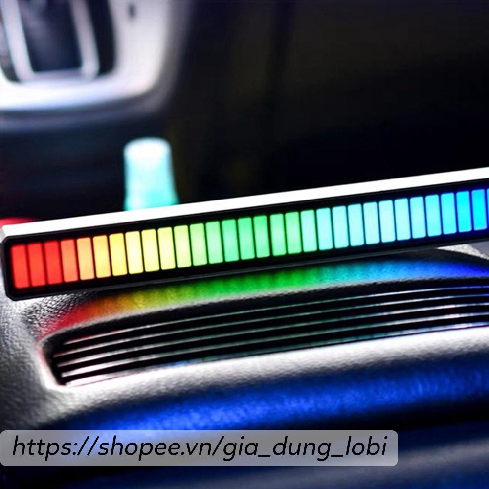 Thanh đèn LED RGB nháy theo nhạc đèn led trang trí cảm biến âm thanh bàn làm việc ô tô máy tính sạc pin tích hiện