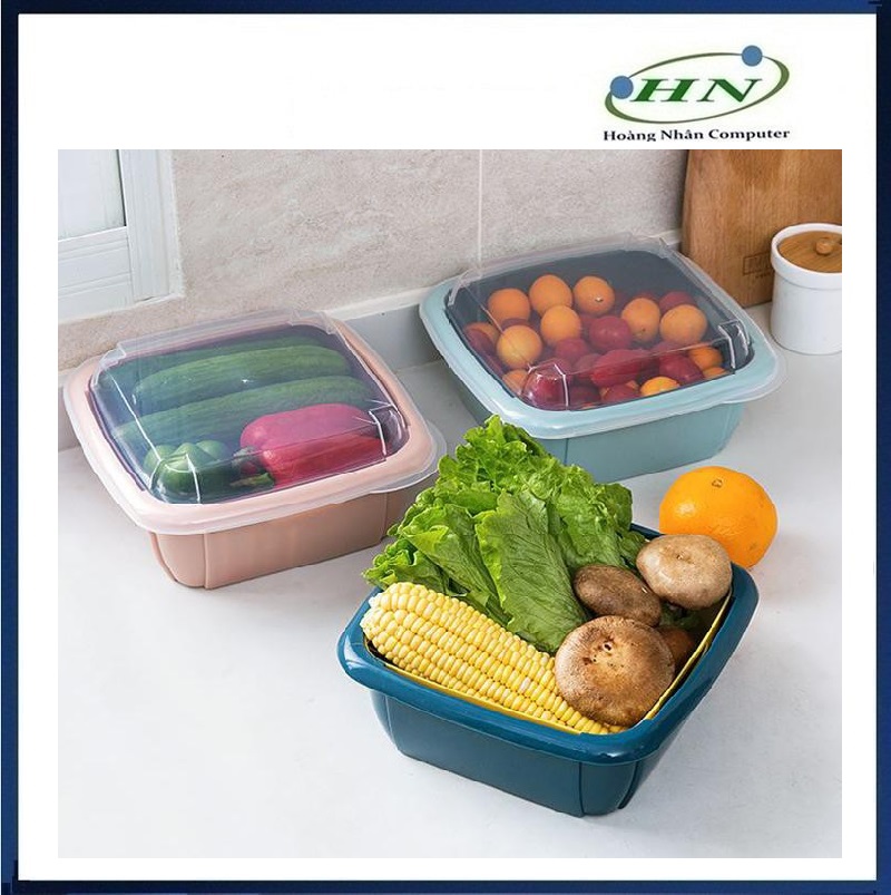 BỘ CHẬU 2 RỔ CÓ NẮP ĐẬY - HN