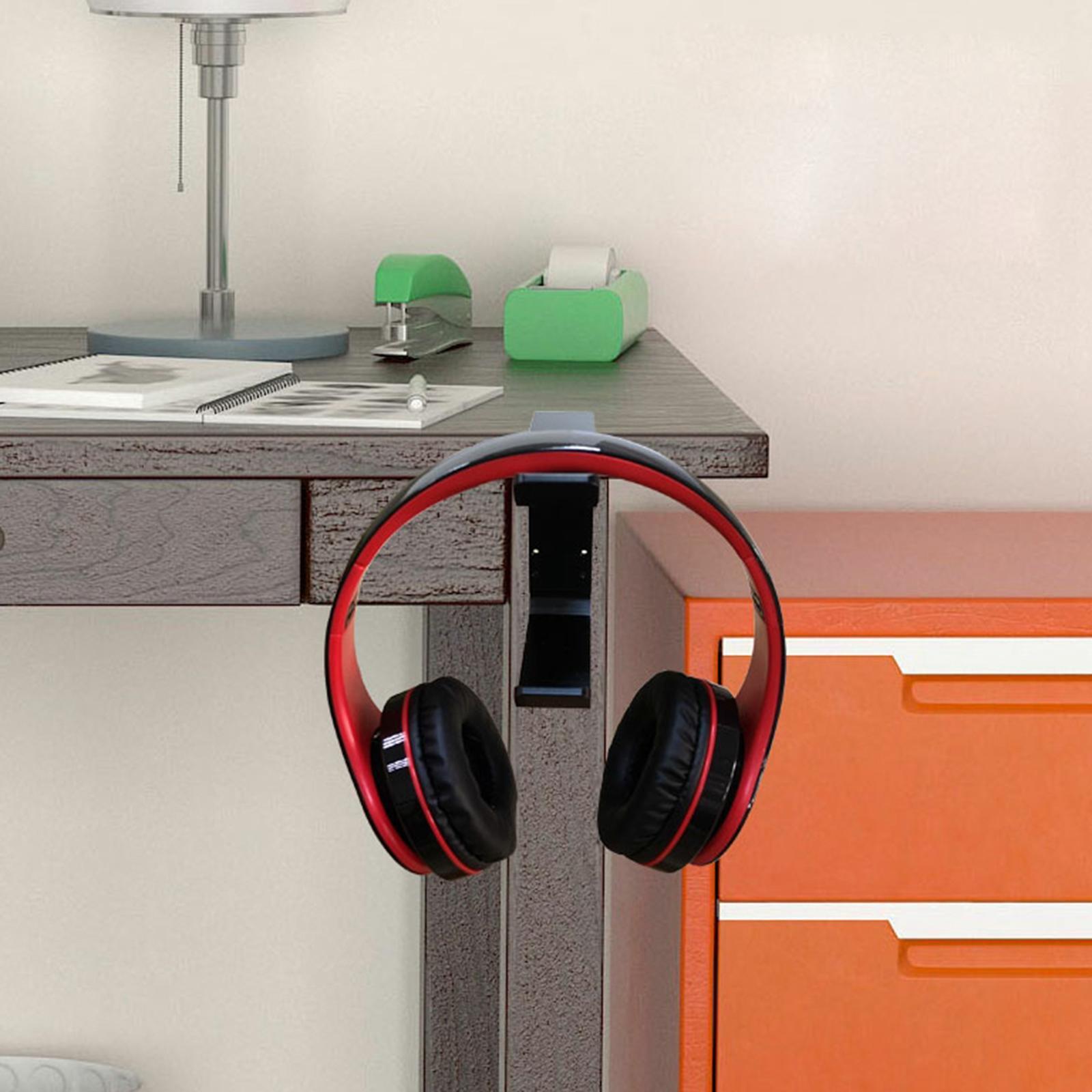HEADPHONE STAND HANGER HOOK UNDER DESK HEADSET MOUNT HOLDER W/ PAD
