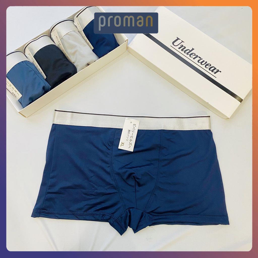 Quần lót nam thun lạnh cao cấp xuất Nhật xịn, quần sịp đùi nam boxer siêu co dãn kháng khuẩn SDN01 - PROMAN