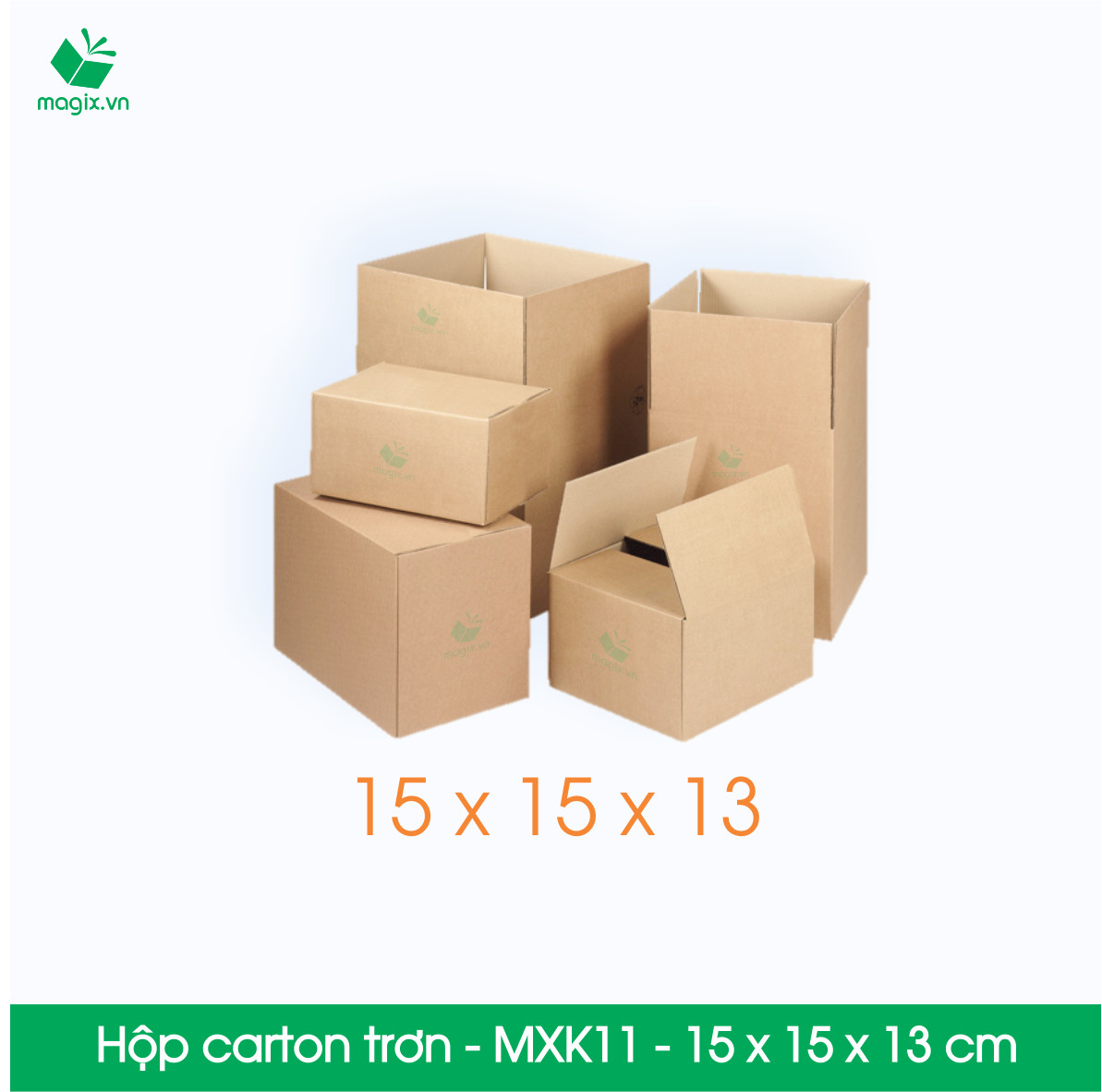 MXK11 - 15x15x13 cm - 100 Thùng hộp carton trơn đóng hàng