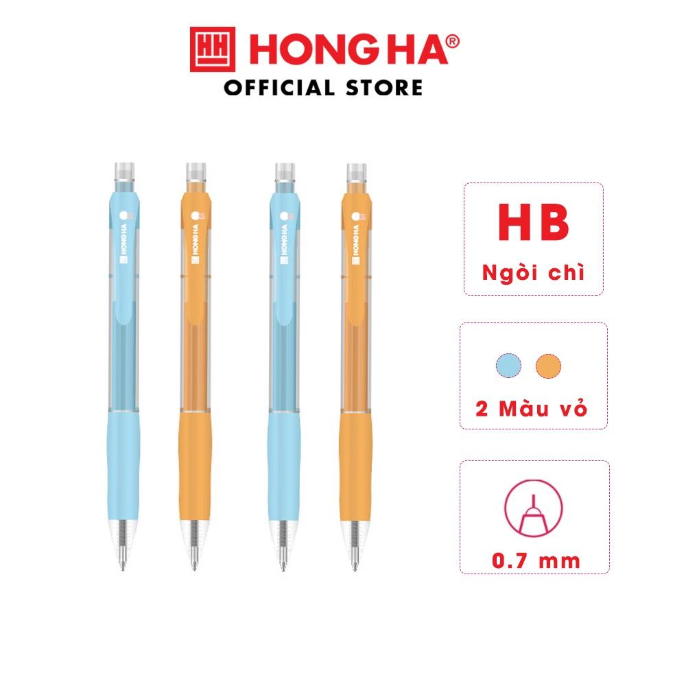 Bút chì kim kháng khuẩn bấm ngòi 0.7mm Hồng Hà kèm đầu tẩy tiện lợi - 3542