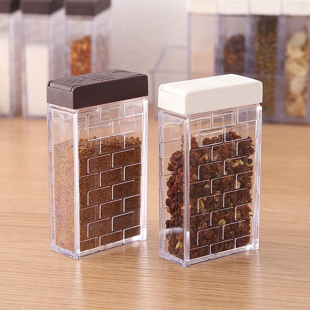 Multi-function Spice Jars Rack Condiment Pot Container Organizer White Lid