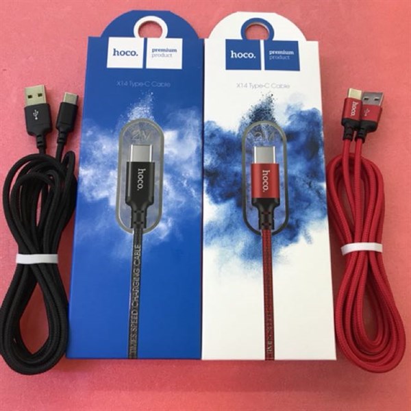 Cáp sạc hoco x14 type c bọc dù 1m 2m - cáp sạc chông đứt cho samsung oppo xiaomi giao mầu ngẫu nhiên hàng chính hãng