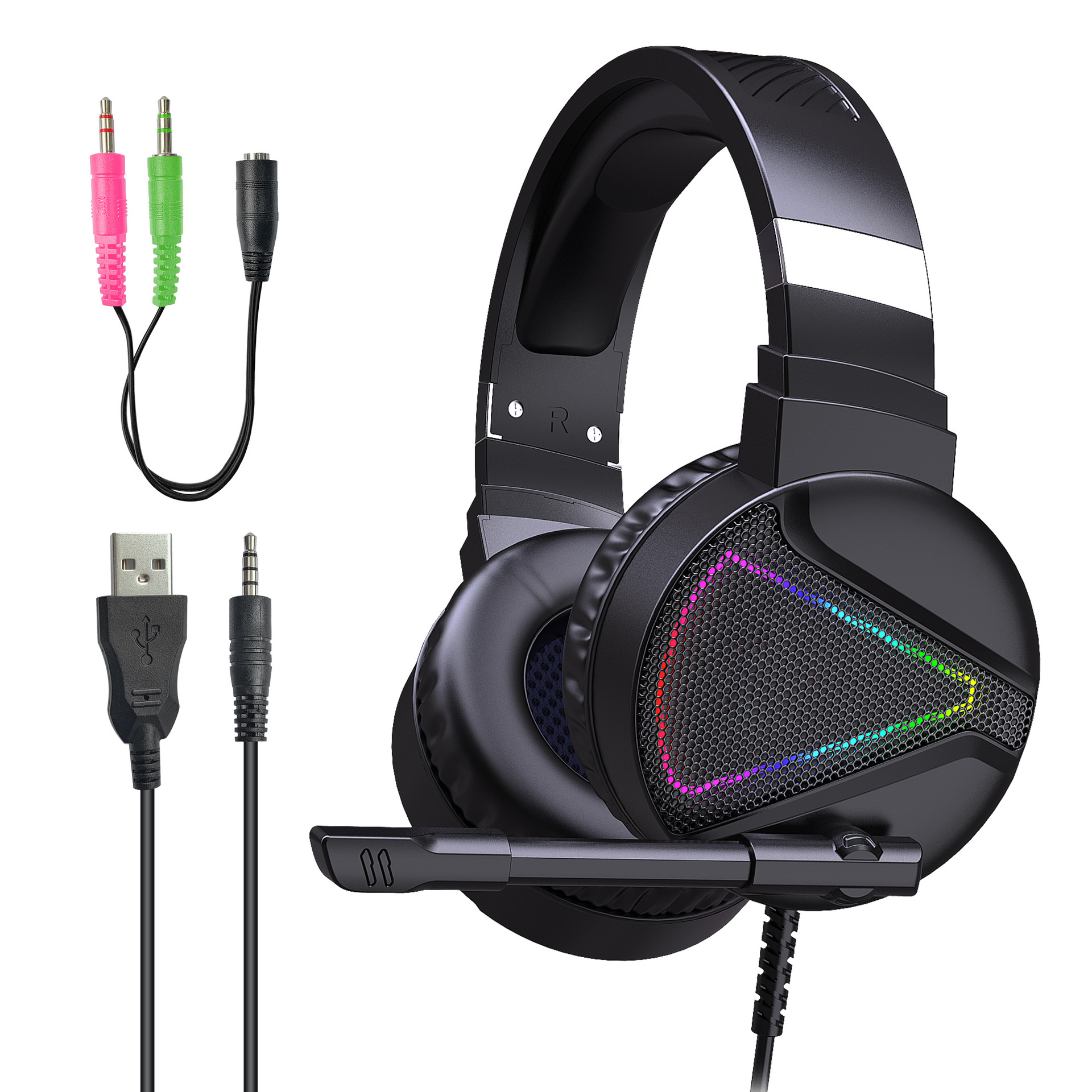 Tai nghe chụp tai Gaming tích hợp Mix F16 RGB Jac 3.5mm âm thanh 3D Bass cực đã chuyên dùng nghe nhạc, chơi game s