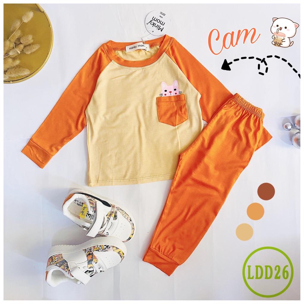 Bộ Dài Tay Cho Bé LDD26 Đồ Bộ Thun Lạnh Cao Cấp Mềm Mịn Thoáng Mát Hàng Chuẩn Loại 1 MINKY MOM