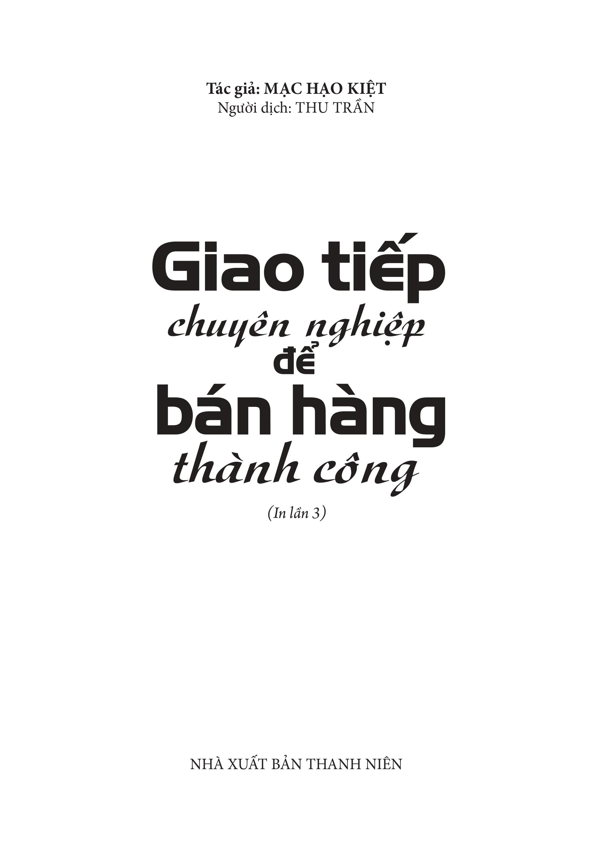 Sách: Giao Tiếp Chuyên Nghiệp Để Bán Hàng Thành Công (Tái Bản)