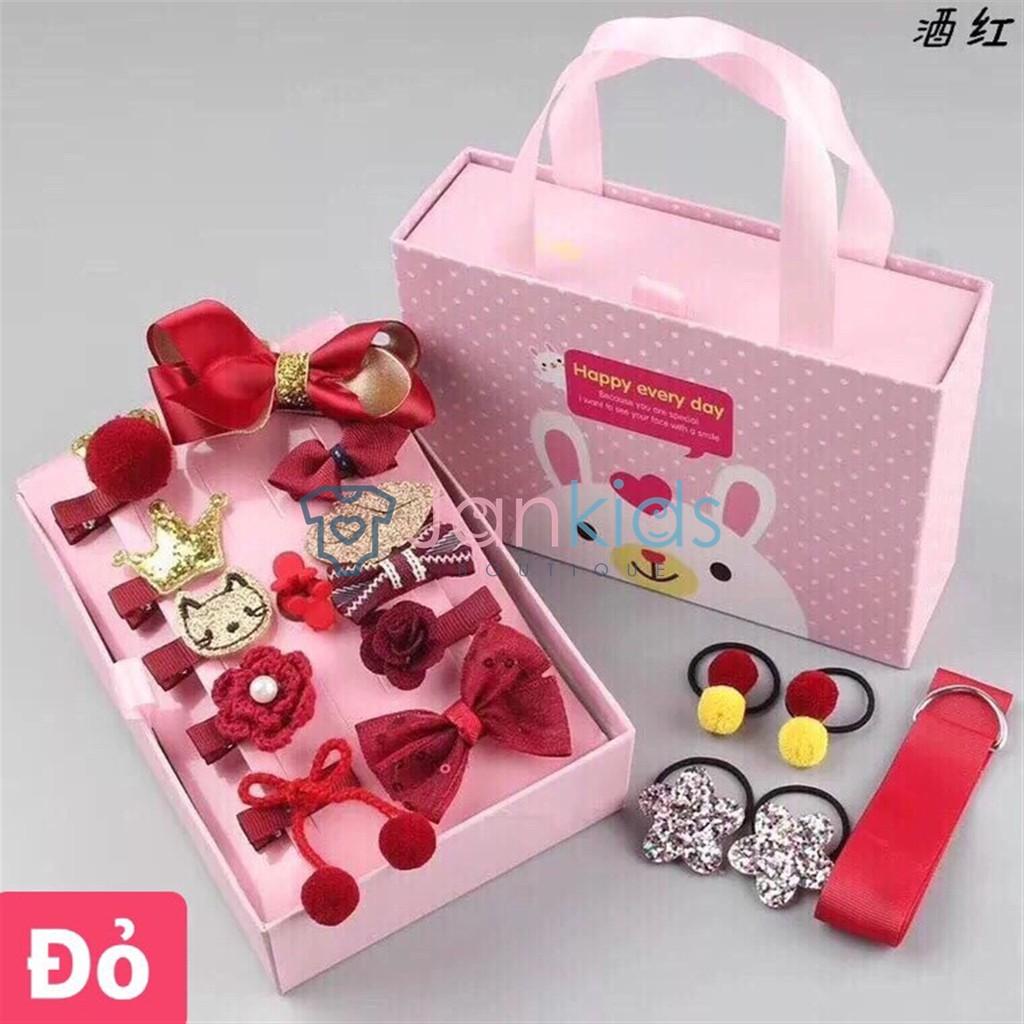 Hộp 18 chi tiết nơ buộc tóc cho bé