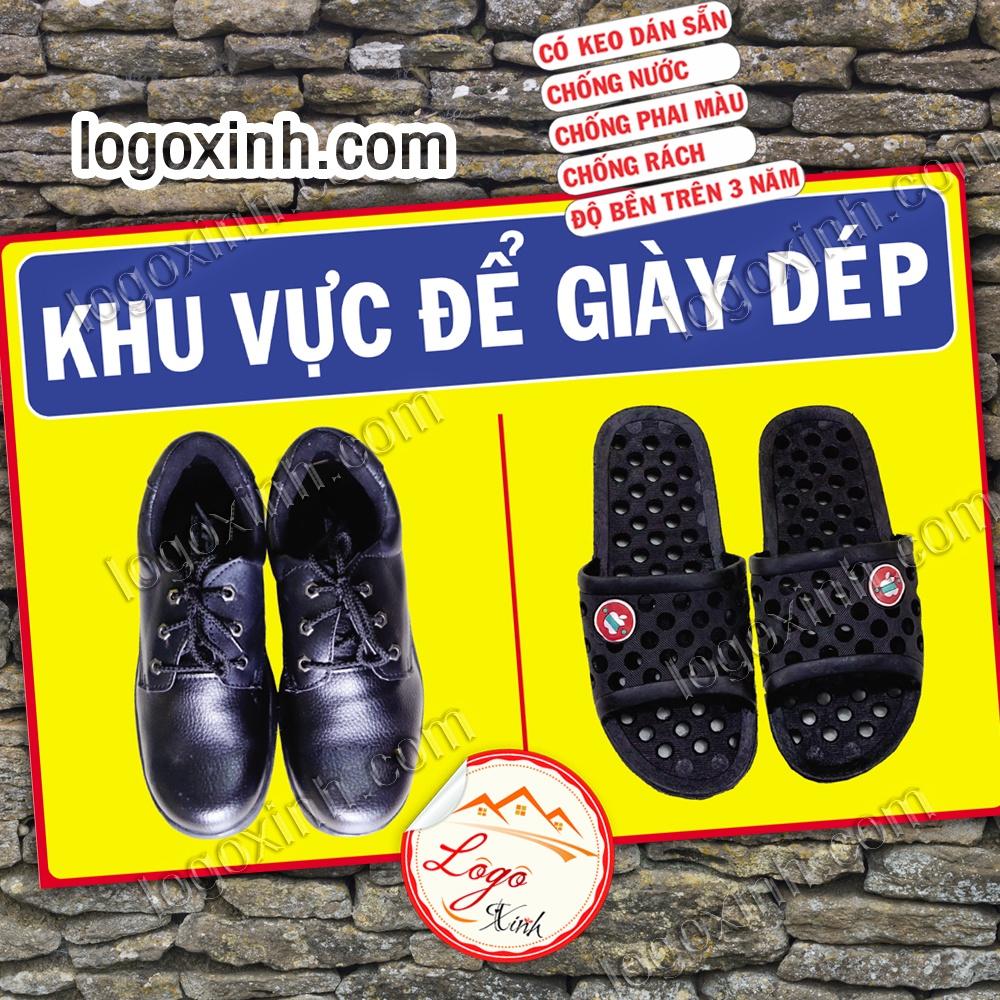 LOGO TEM STICKER KHU VỰC CHỖ ĐỂ GIÀY DÉP, SHOES SANDAL STORAGE PLACE,- DÙNG CHO CÔNG TY, VĂN PHÒNG, NHÀ XƯỞNG.....