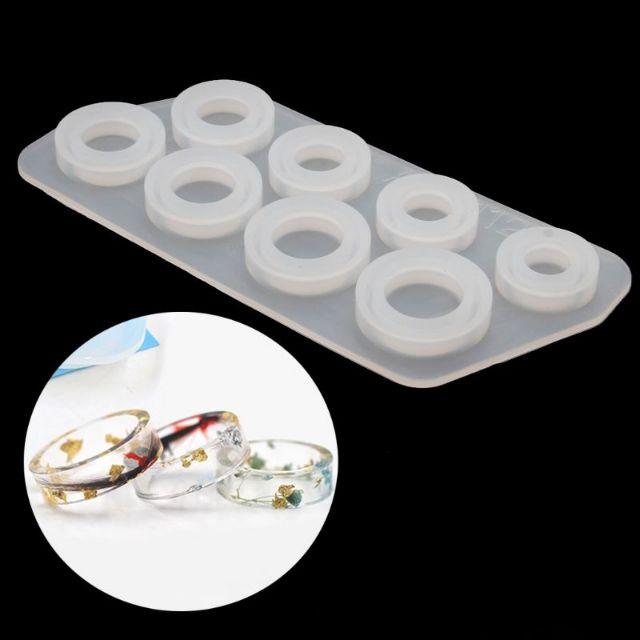 Khuôn silicone làm nhẫn trơn 8 kích cỡ.