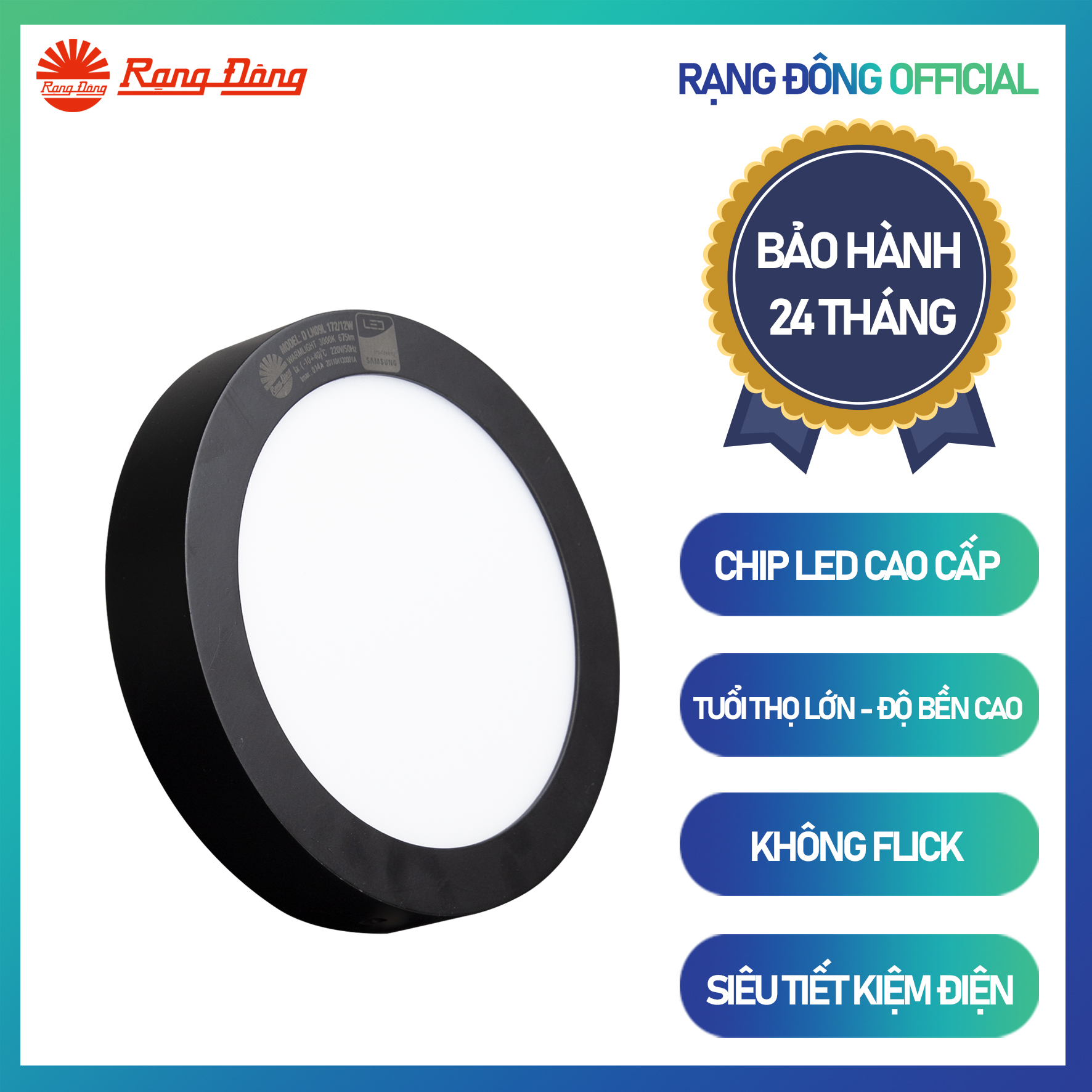 Đèn LED ốp trần LN09 172/12W 3000K/ 6500K SS