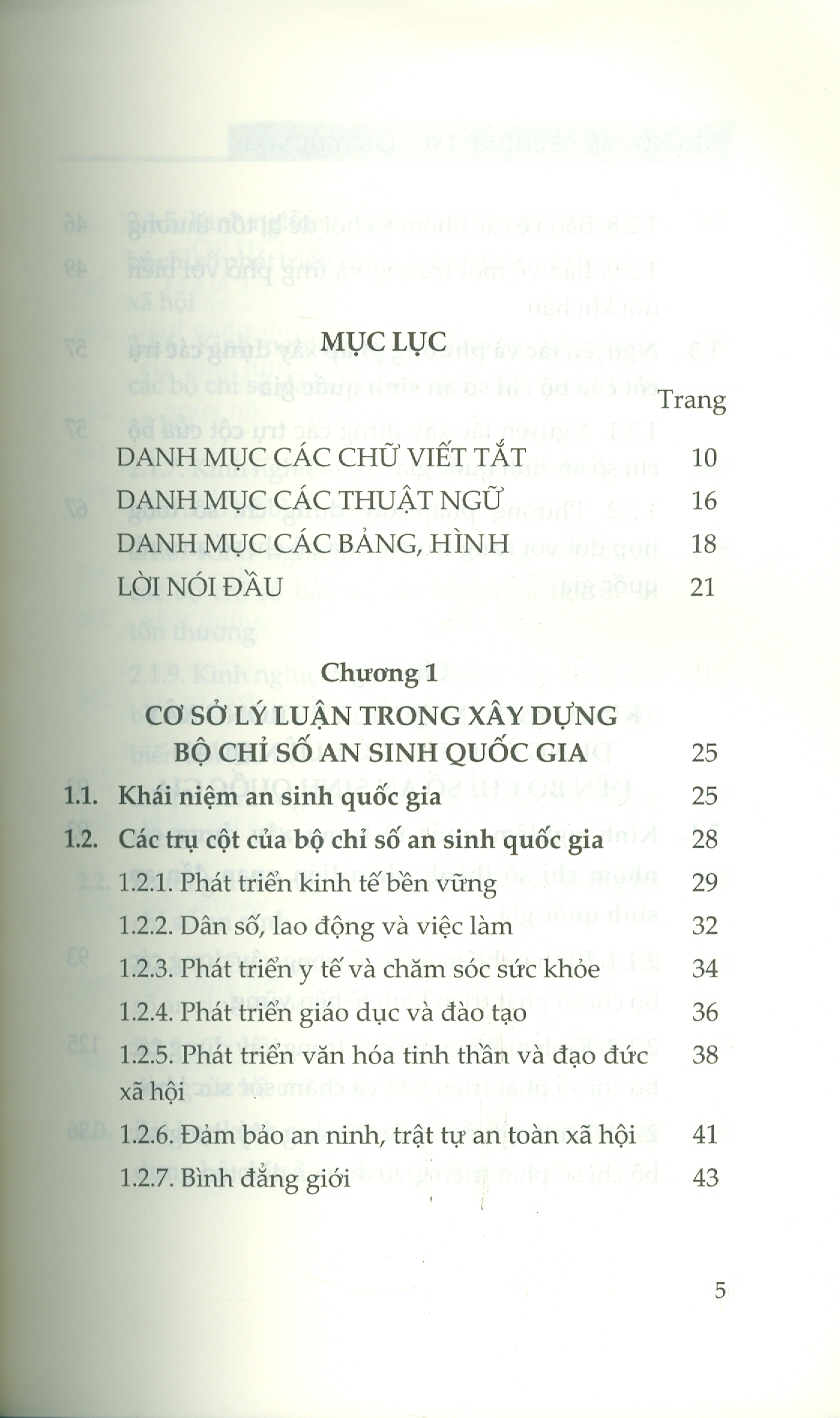Những Vấn Đề Chung Trong Xây Dựng Bộ Chỉ Số An Sinh Quốc Gia (Sách Chuyên Khảo)