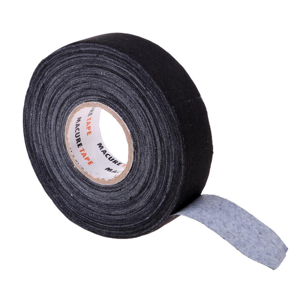 2 Roll Waterproof Adhesive Ice Hockey Cloth Stick Tape 1'' x 25yds -Black