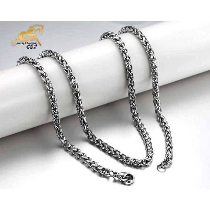 DÂY CHUYỀN NAM INOX KIỂU BÔNG DỪA 5LY đẹp, không đen