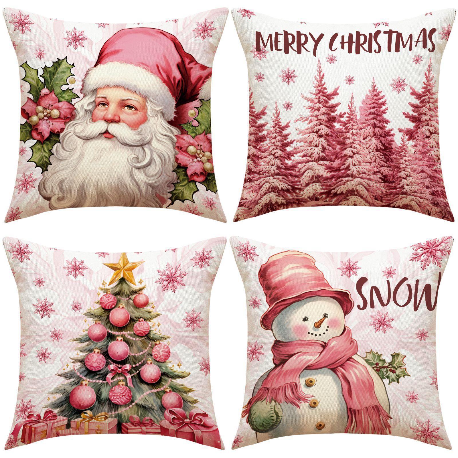 Christmas Throw Pillow Covers Throw Pillows Cases for New Year Farmhouse Bed