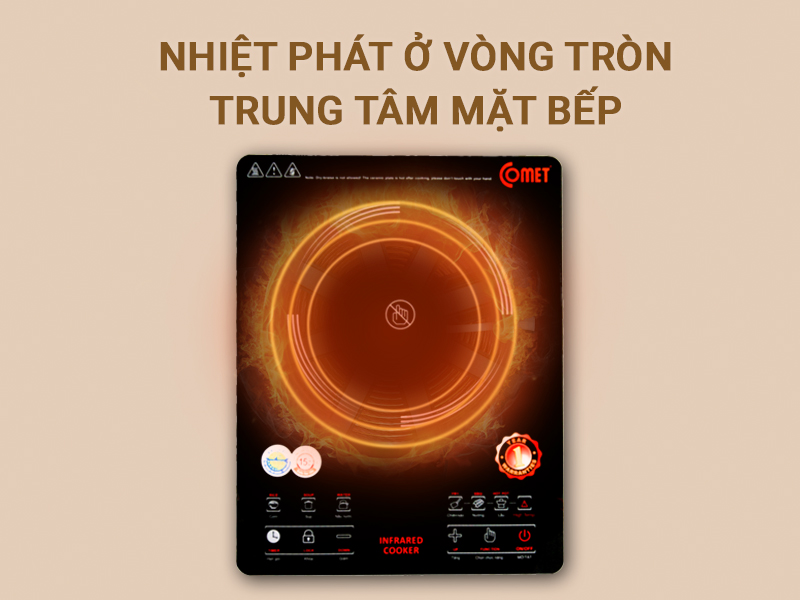 Bếp Hồng Ngoại Comet CM5536 (2000W) - Hàng Chính Hãng