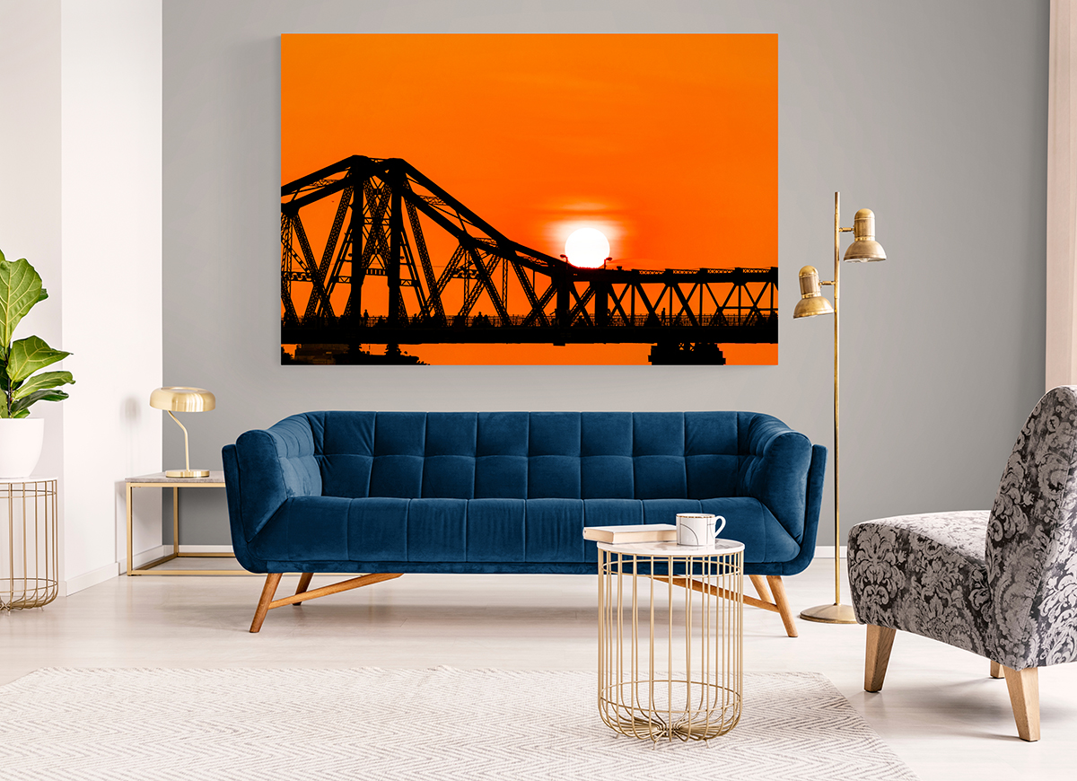 Tranh Treo Tường Trang Trí Decor Canvas Nghệ Thuật - Phong Cảnh Các Cây Cầu Ở Hà Nội - Công Nghệ In UV Nhật Bản - Màu Sắc Đẹp Rõ Nét