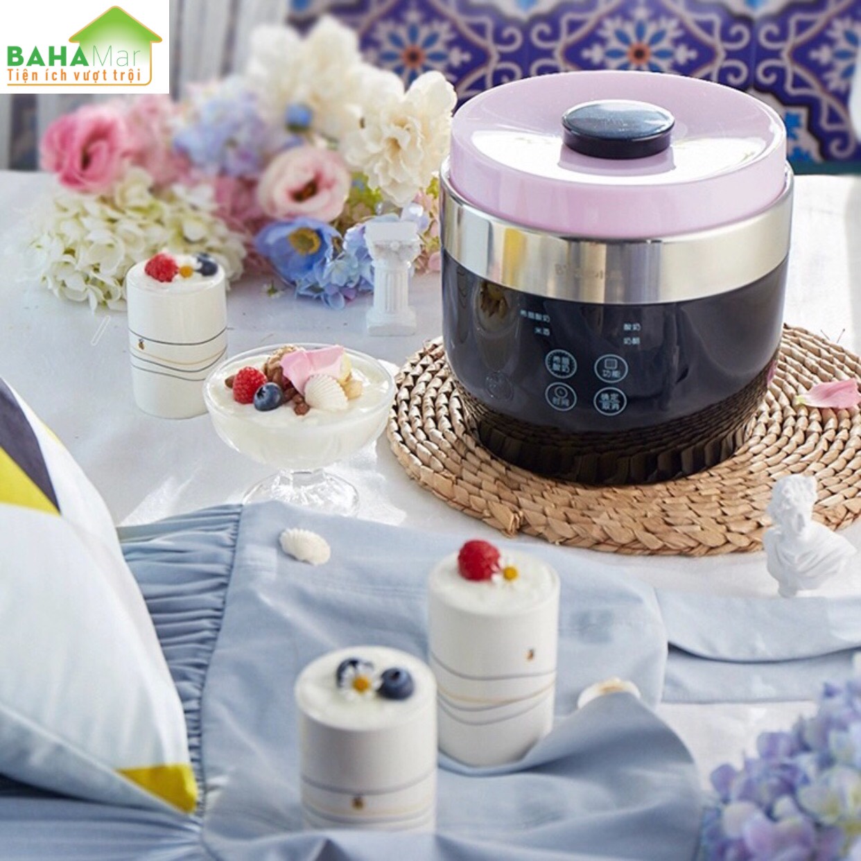 MÁY LÀM SỮA CHUA HY LẠP TỰ ĐỘNG "BAHAMAR" Có thể làm cả sữa chua thông thường và sữa chua Hy Lạp , Các loại pho mát tươi cũng trở nên cực đơn giản khi có trong tay chiếc máy