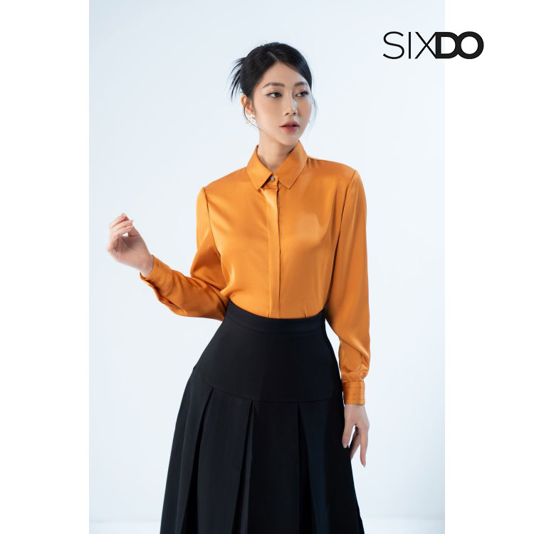 Áo sơ mi lụa cổ đức thời trang SIXDO