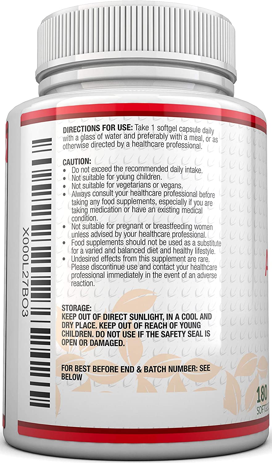 Natural Astaxanthin 12mg Nu U Nutrition (180 Viên) - Không Lo Lão Hóa