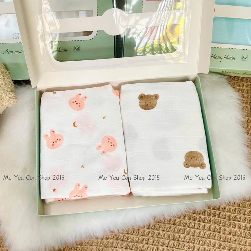 [Bán Lẻ] Khăn Tắm Đa Năng Sợi Tre GEE 2 Lớp Mềm, Thấm Hút Tốt, Không Bụi Vải An Toàn Cho Bé Sơ Sinh - Lẻ 1c - HT Gấu Nâu