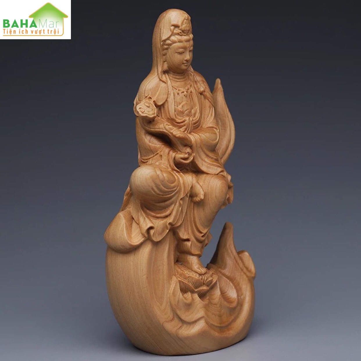 TƯỢNG ĐIÊU KHẮC GỖ - PHẬT BÀ QUAN ÂM "BAHAMAR" Chất liệu gỗ chắc chắn, chất lượng cao và bảo vệ môi trường, tay nghề tinh tế và chất lượng cao.