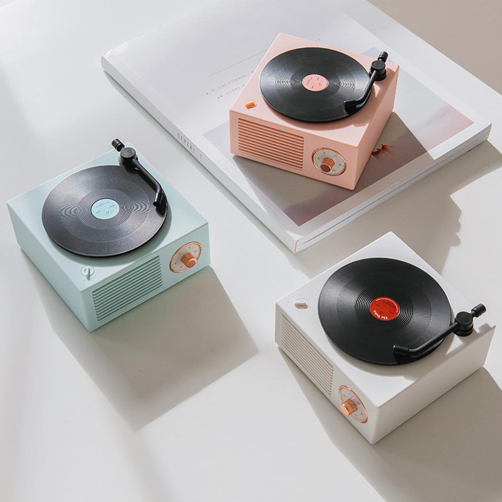 Loa bàn xoay USB V5.0 Vinyl Record Player tương thích với Bluetooth Loa di động cổ điển âm thanh nổi Color: Pink