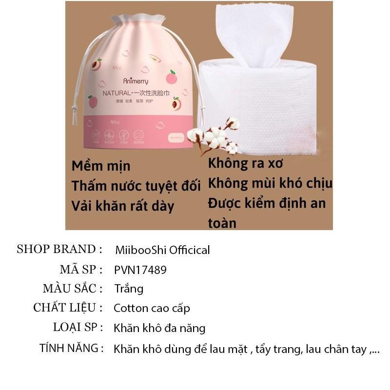 Khăn lau mặt tẩy trang dùng 1 lần khăn khô đa năng dạng cuộn tiện lợi MiibooShi PVN17489