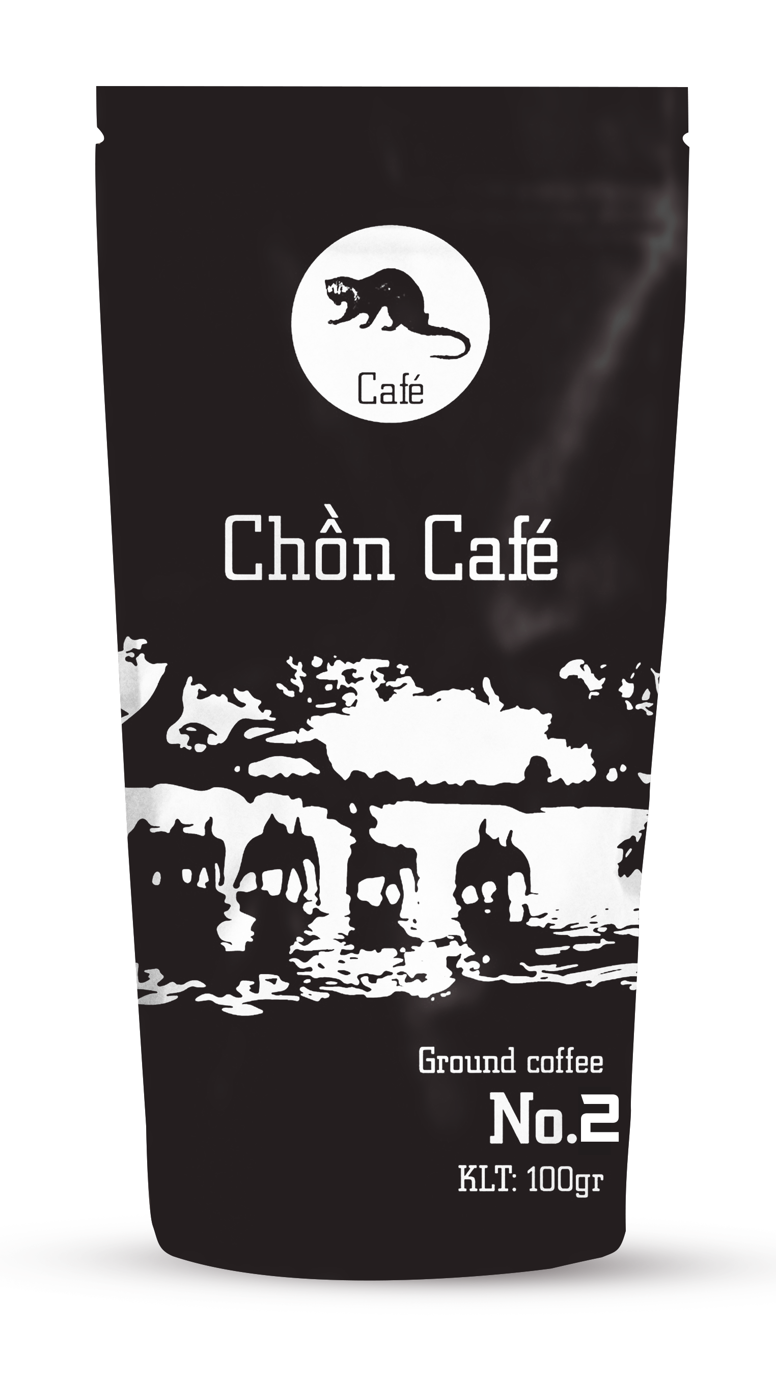 Cà phê bột pha phin - Chồn café No.2 - Đắng đậm, thơm, béo, chuyên pha cà phê đen (500g)