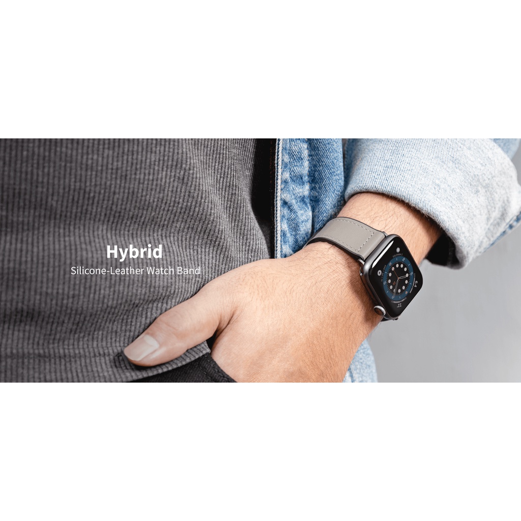 Dây đồng hồ SwitchEasy Hybrid Silicone-Leather Dành Cho Apple Watch Series 1-7/SE - Hàng chính hãng