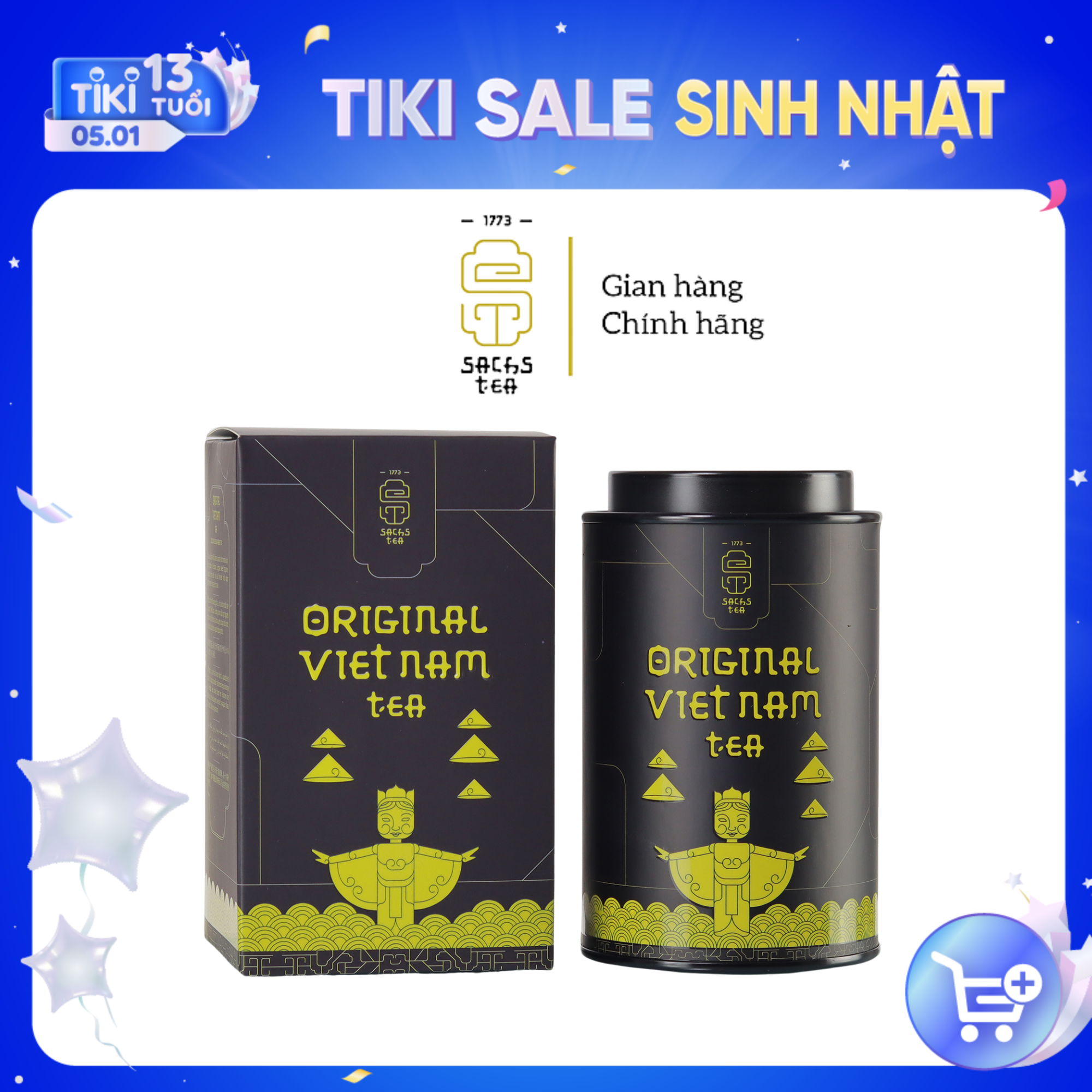 Trà Đinh mùa xuân POVT0075 SACHS TEA 1773 chè xanh hữu cơ thái nguyên cao cấp 75g/hộp