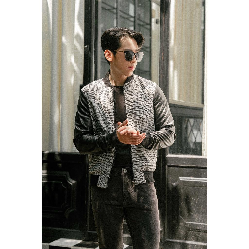 Áo Khoác Nam BY COTTON Patter Mix Leather Jacket Bomber
