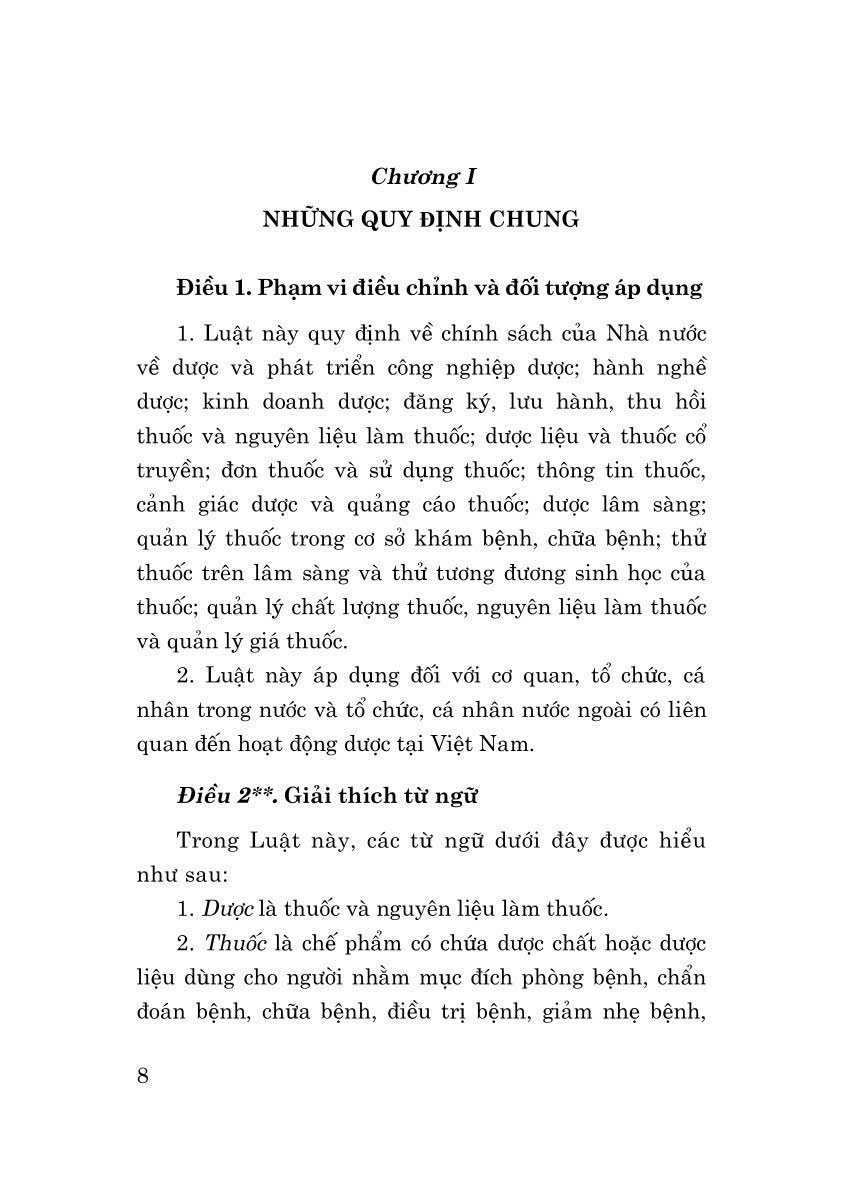Luật Dược năm 2016 ( Sửa đổi, bổ sung năm 2018,2024)