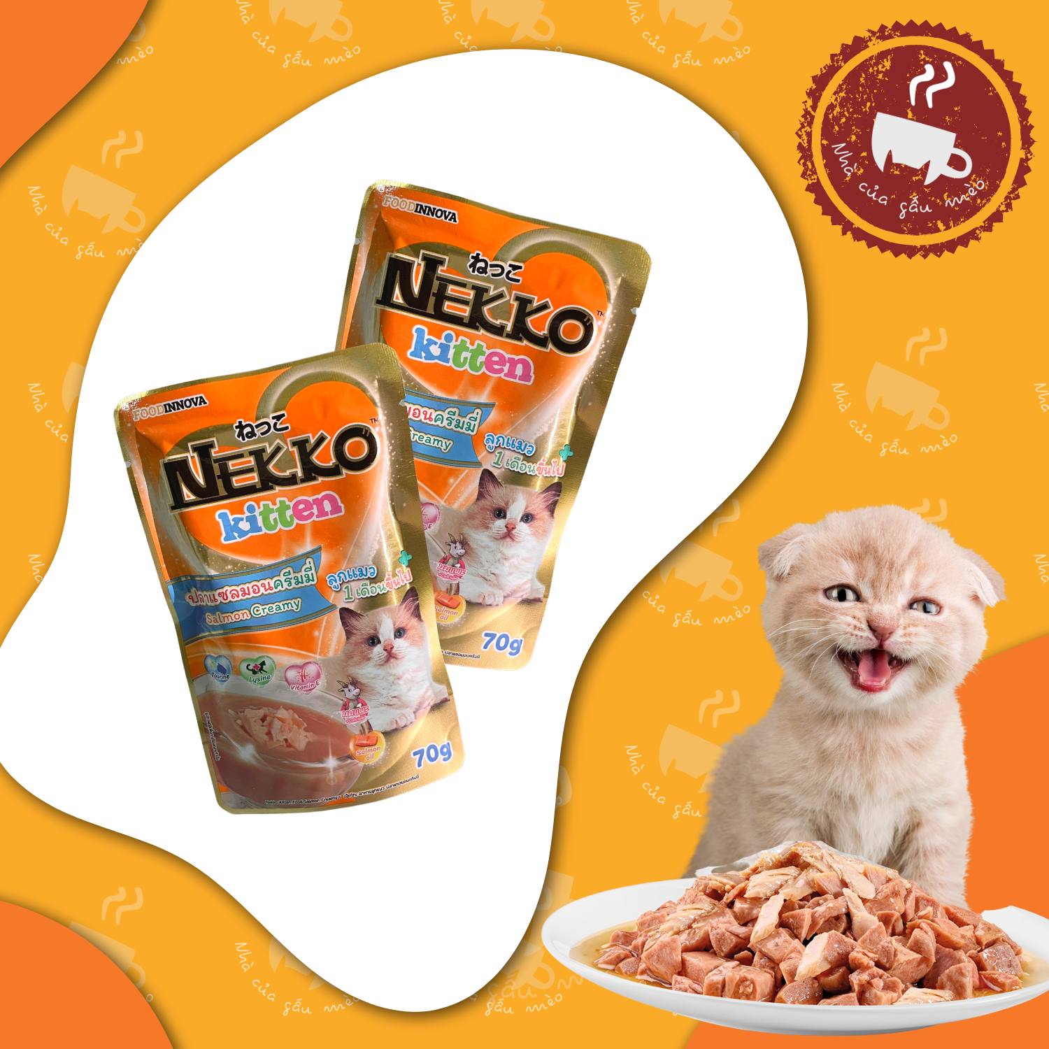 Pate NEKKO Kitten creamy cho mèo con - dành cho Mèo con từ 1-12 tháng tuổi 70g