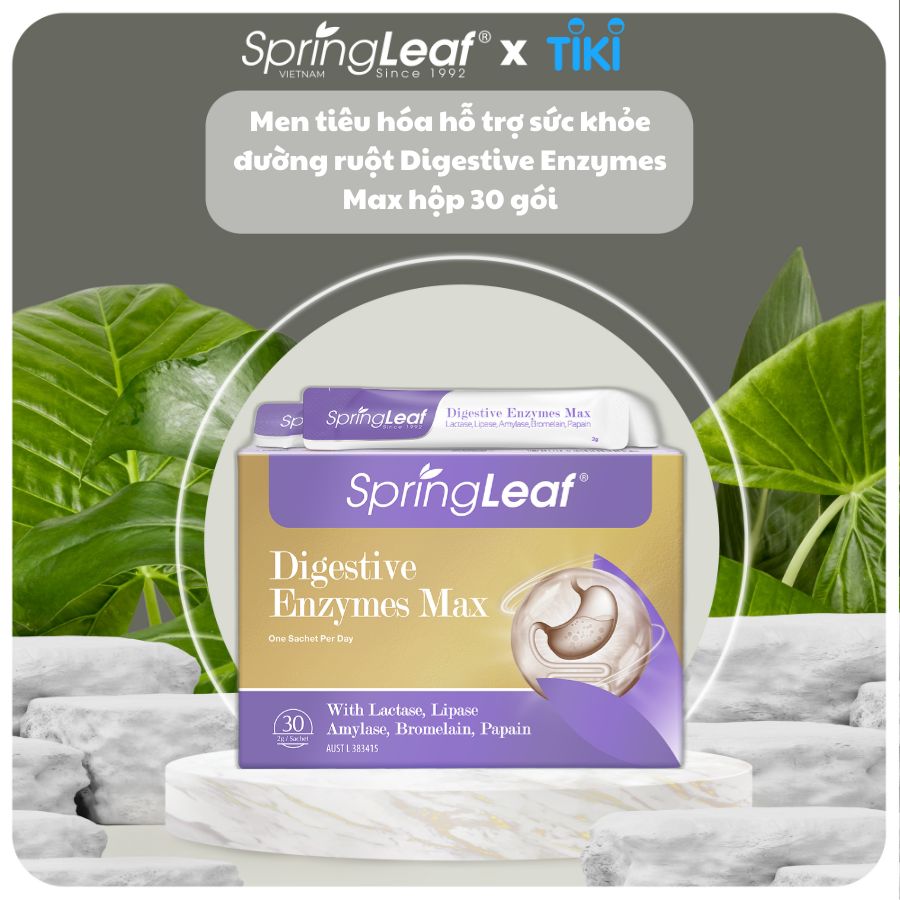 Men tiêu hóa, hỗ trợ sức khỏe đường ruột Springleaf-Digestive Enzymes Max hộp 30 gói