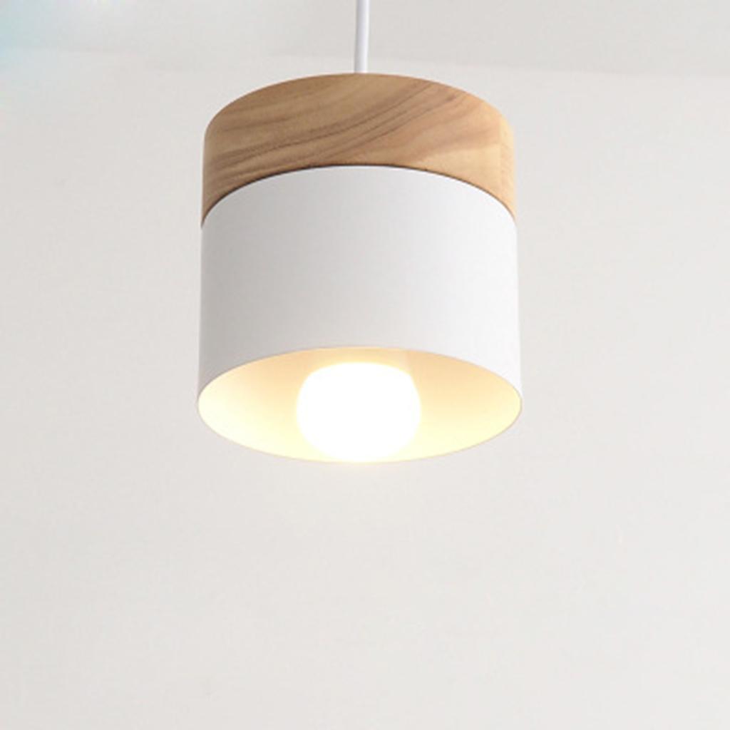 Pendant Light Modern Lighting E27 Wood Pattern Ceiling Hanging Lamp White
