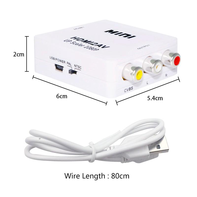 HDMI sang RCA 1080P Bộ chuyển đổi âm thanh tổng hợp HDMI sang AV 3RCA CVB