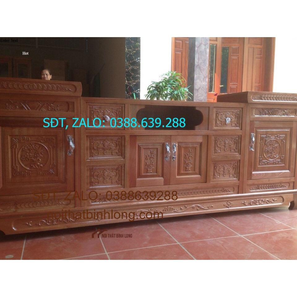 Kệ tv gỗ xoan đào 2m4