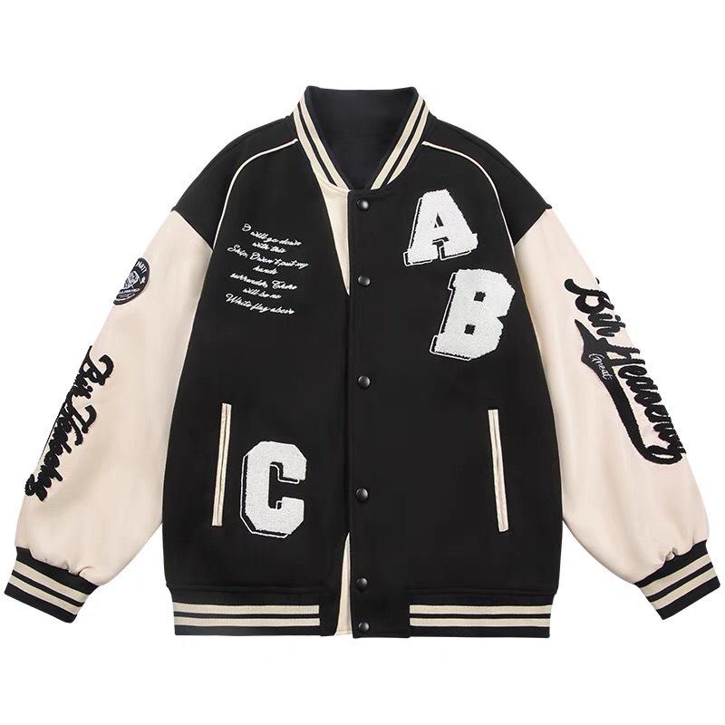 Áo varcity bomber Unisex 3 màu phối da,áo khoác nam nữ Miuzi DT141