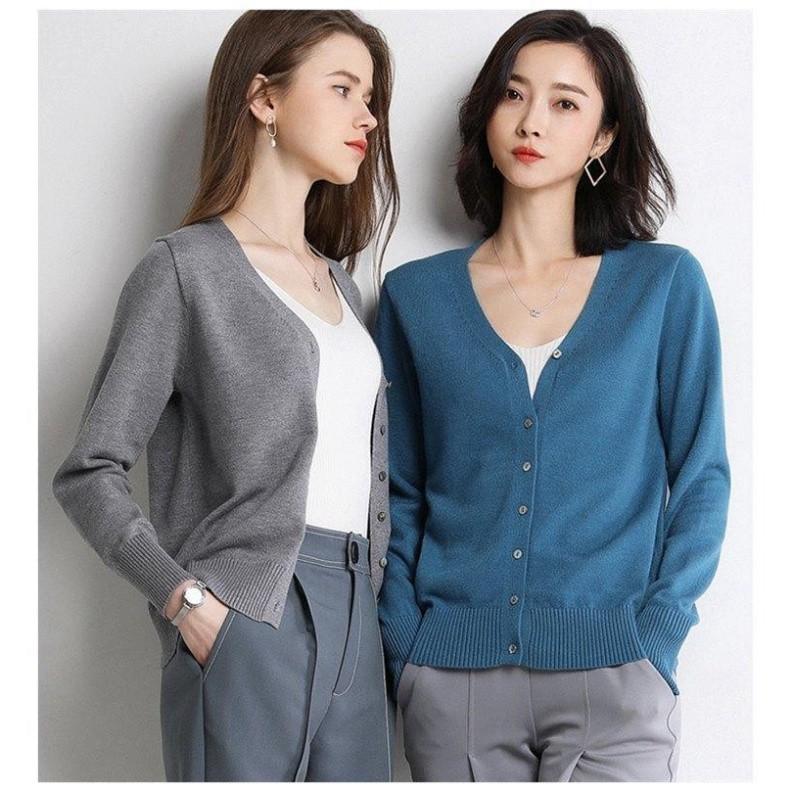 Áo Khoác Len Mỏng Cardigan Nhiều Màu Dáng Rộng Thoải Mái