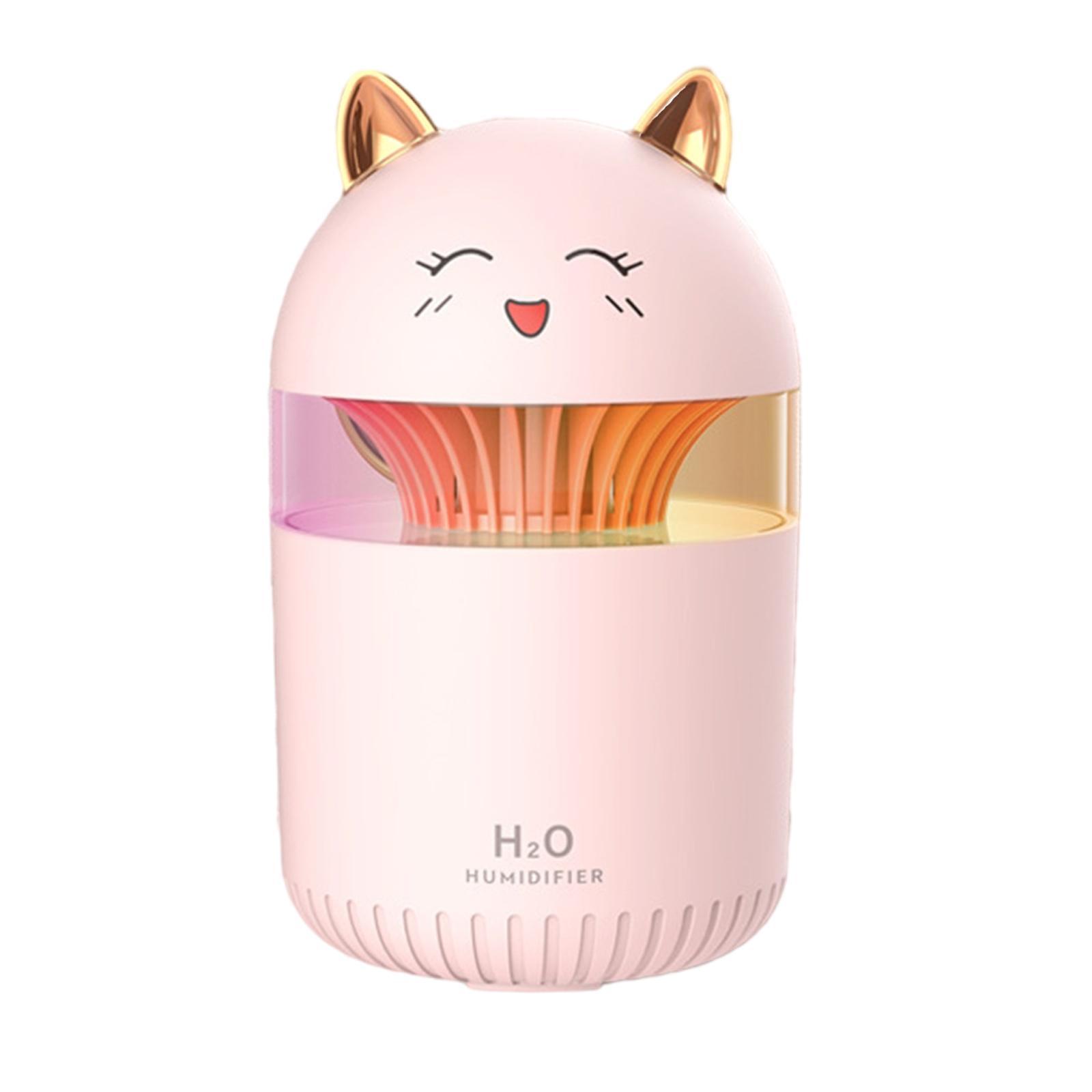 Lovely Cat Air Humidifier with Colorful Atmosphere Light Silent Portable Aromatherapy Diffuser for Car Bedroom SPA Travel Office