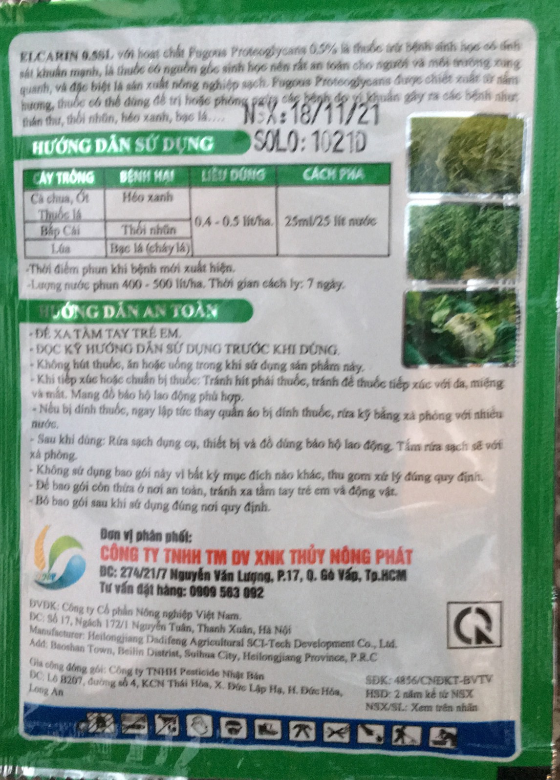 Sản phẩm GREEN EXTRA sinh học ngừa bệnh héo xanh thối nhũn trên cây trồng gói 25ml