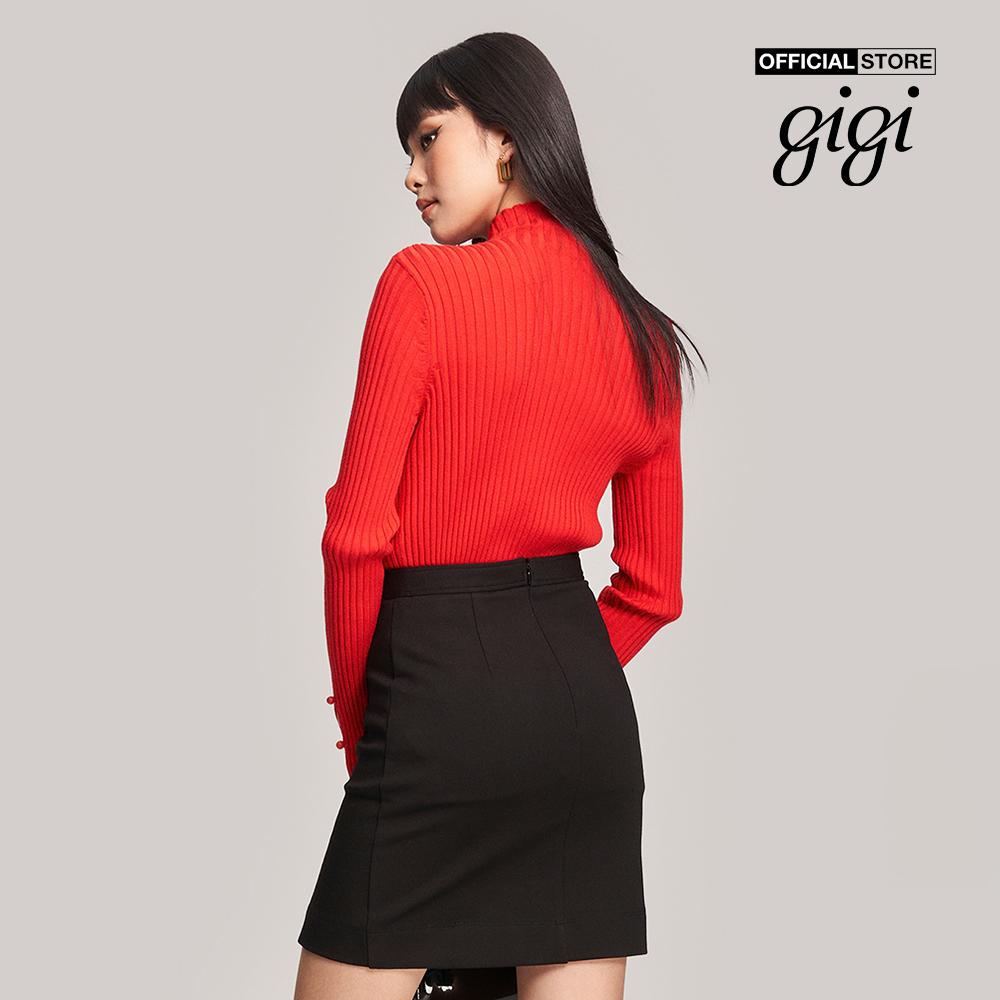 GIGI - Áo len nữ cổ cao tay dài cắt gấu thời trang G1305K222718