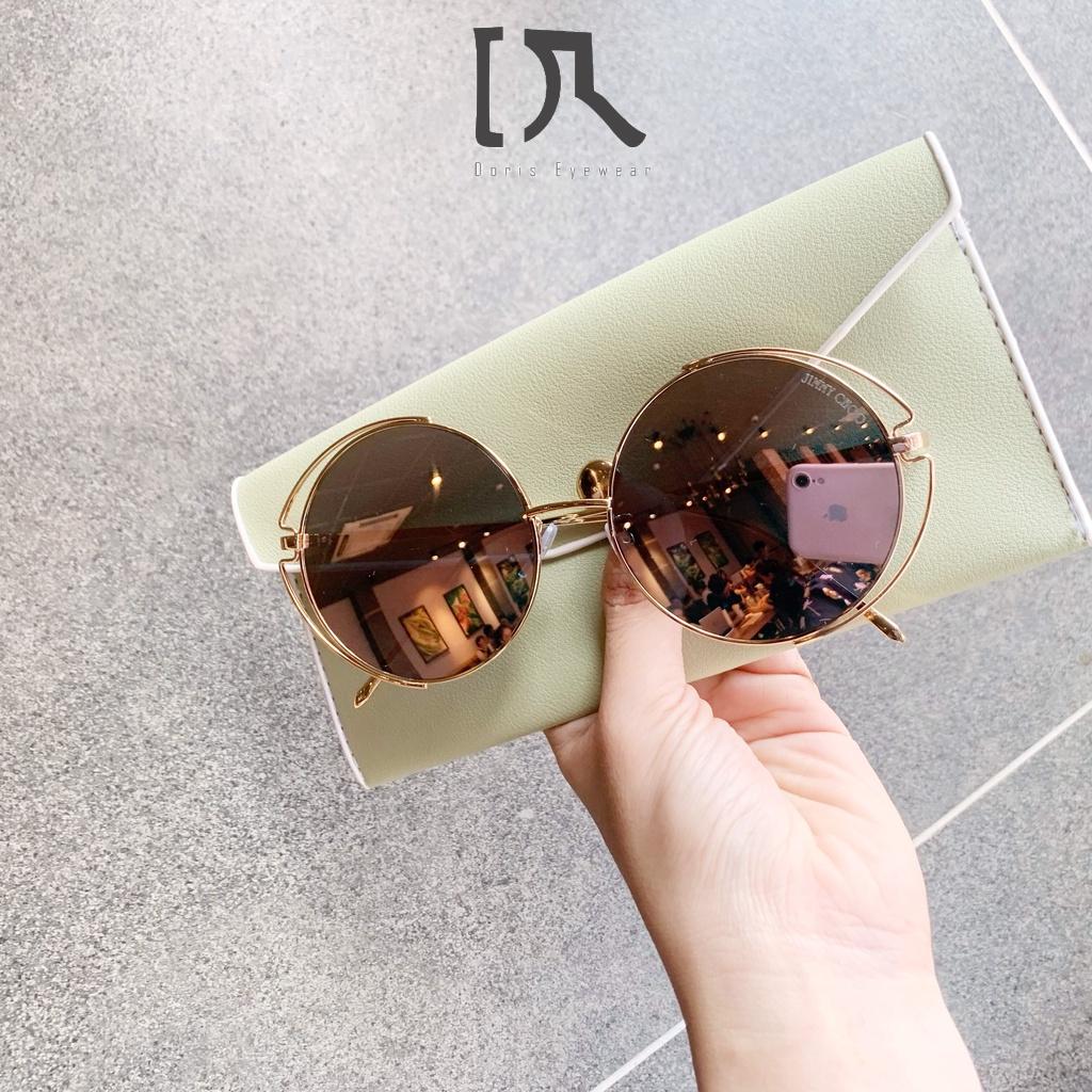 Kính Râm Nữ Kim Loại JIMMY CHOO Thời Trang Dáng Tròn Chống Tia UV400 DORISEYEWEAR