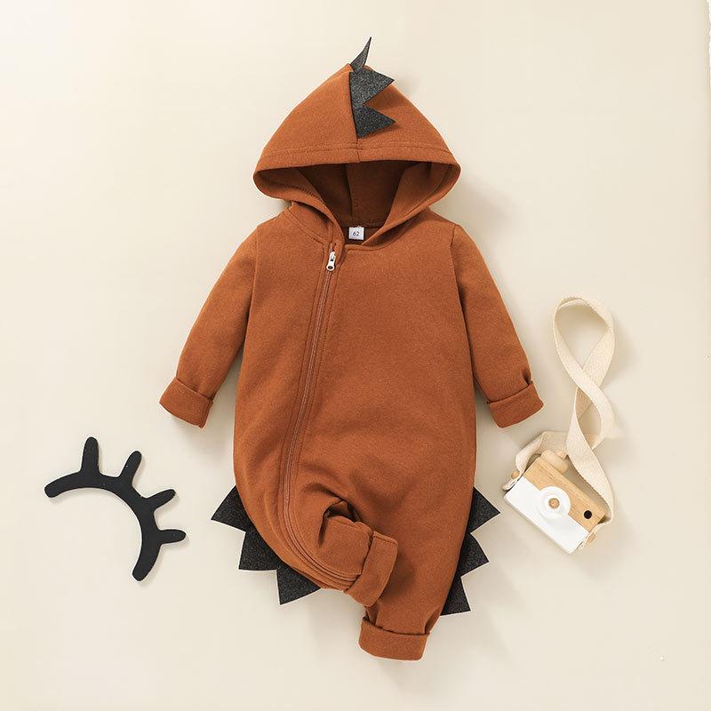 Hoạt Hình Cho Bé Có Mũ Trùm Đầu Rompers Khủng Long Cho Bé Gái Áo Hoodie Dài Tay Sơ Sinh Bé Trai Quần Áo